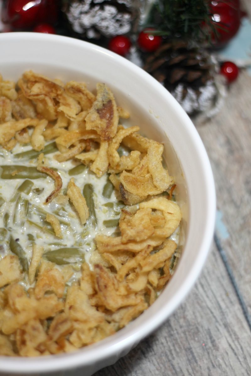 This Easy Green Bean Casserole is such a delicious recipe for a homemade classic! Everyone knows Green Bean Casserole is one of the best Thanksgiving side dishes- and this is one of the best recipes for it!