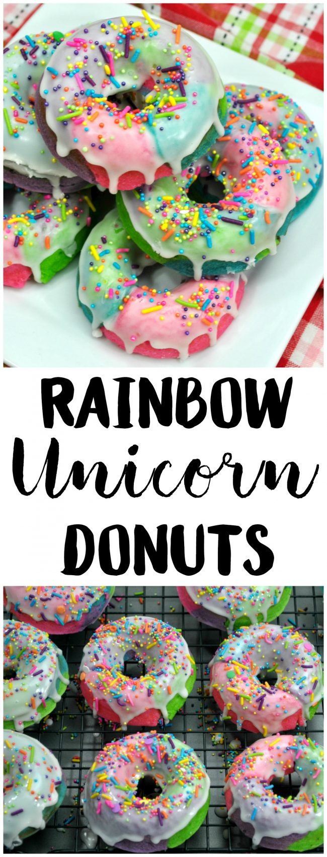 These DIY homemade baked donuts are better than good- they’re magical! Rainbow colored with a custom unicorn sprinkle blend, these are sure to be the hit of any birthday party or even just weekend breakfast! Learn how to make these easy and cute sprinkles donuts- one of my favorite recipe ideas!