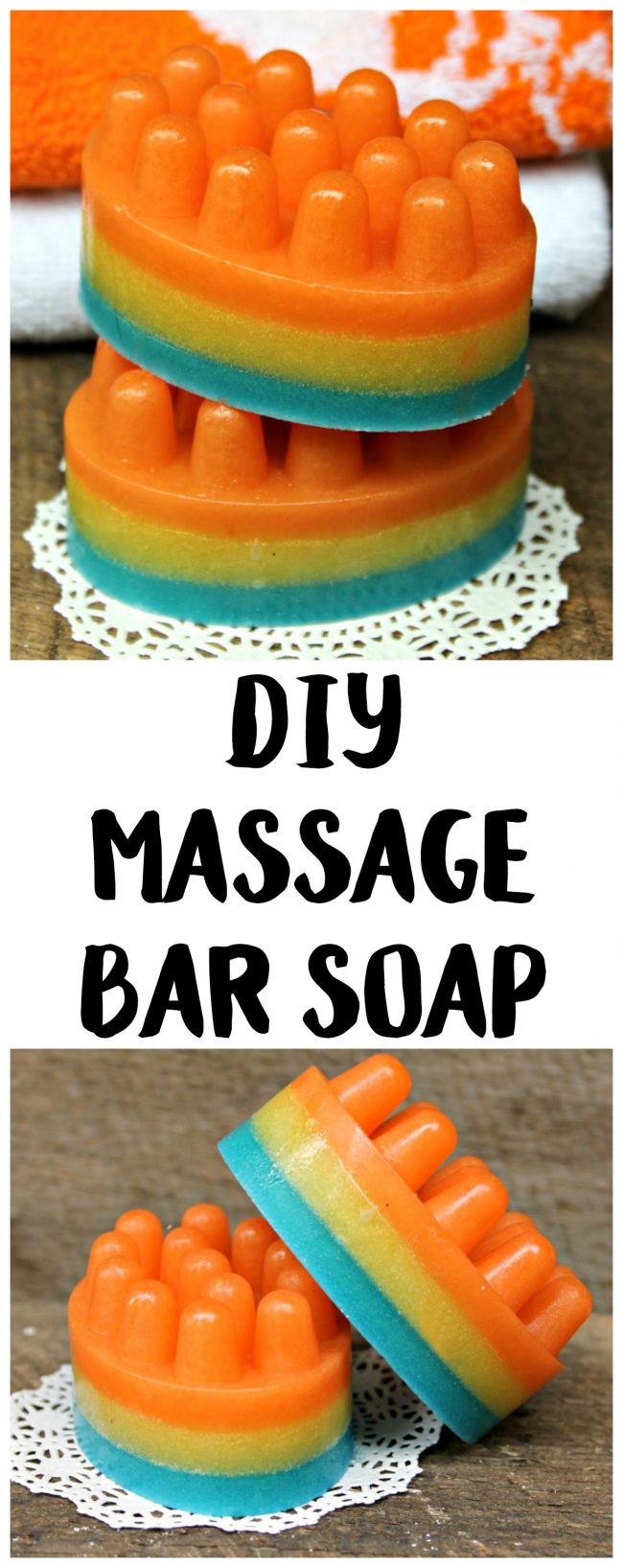 You can make your own massage bars with this easy DIY soap recipe! All you need are a few supplies like essential oils and glycerin, the perfect cute mold, and these melt and pour directions and you can have pretty massage bars for your next bath. This craft is great for beginners and makes a great holiday gift too!