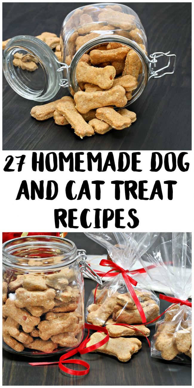 Did you know that it can be easy to DIY your own homemade dog treats? Cat treats, too! This list has recipes for several kinds including better breath treats, healthy treats, grain free treats, frozen treats, no bake treats, and more traditional treats made of pumpkin, peanut butter, and more.