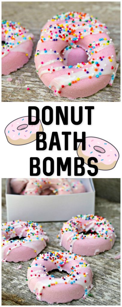 Need some self care time? Learn how to make this easy homemade DIY Donut Bath Bomb with Soap Glaze recipe- they’re absolutely adorable and when you put them in water, they’re so fizzy and relaxing! They also make great gifts, especially in donut box packaging!
