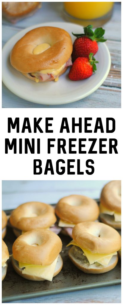 Need a homemade breakfast idea that you can make ahead and grab and go? This Easy Bagel Sandwich recipe is made with delicious toppings and can be frozen for on-the-go snacks or meals anytime!
