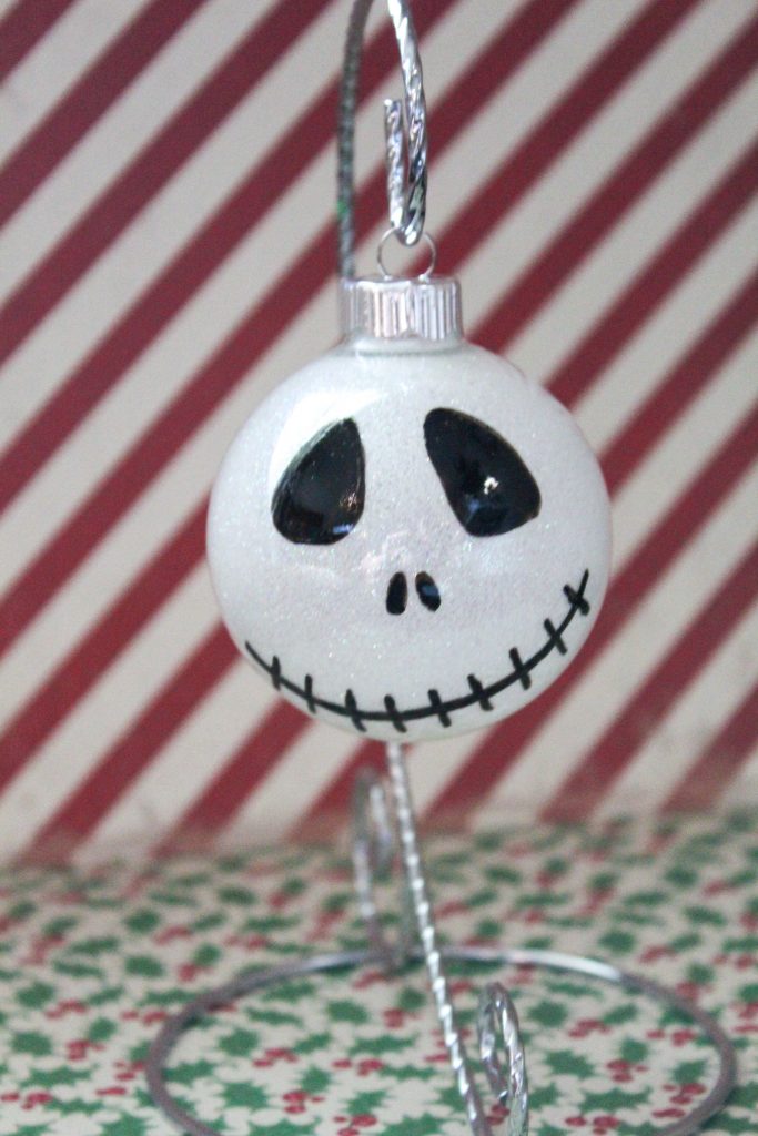 The Nightmare Before Christmas is such a great movie because you can enjoy it for Halloween or Christmas. This DIY Jack Skellington Ornament is the same- hang it on your Halloween tree and then move it to your Christmas tree! Jack and Sally decorations can be enjoyed for months to come.