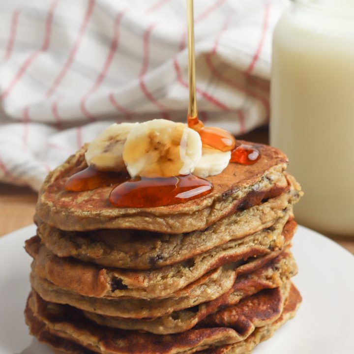 Peanut Butter Banana Oat Pancakes