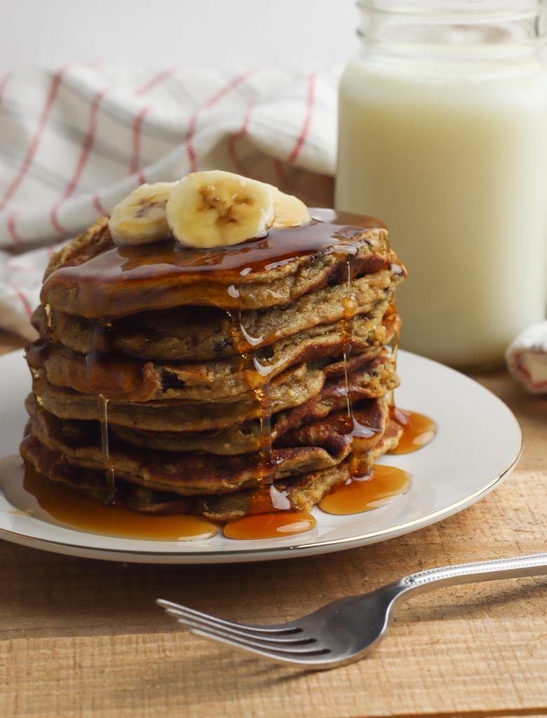 Who doesn’t love homemade pancakes from scratch on a weekend morning? These Peanut Butter Banana Oat Pancakes are fluffy and delicious- and aside from the chocolate chips, they’re even healthy! This recipe is easy enough for kids to help with too.