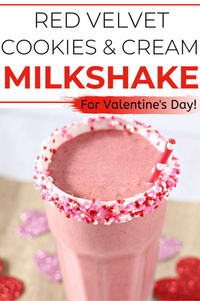 Valentine’s Day is great- especially because of all the food and treats! Need a Vday recipe idea? Try this easy homemade Red Velvet Cookies and Cream Milkshake! Make it with regular Chocolate Oreos or Red Velvet Cake flavored ones- either way it’s delicious and great for kids or for your date!