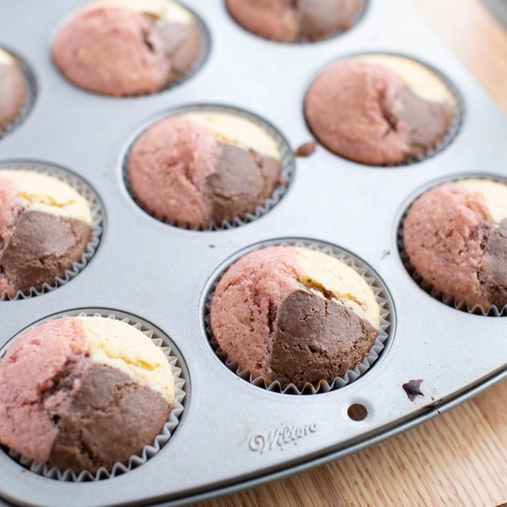 Neapolitan Ice Cream Muffins