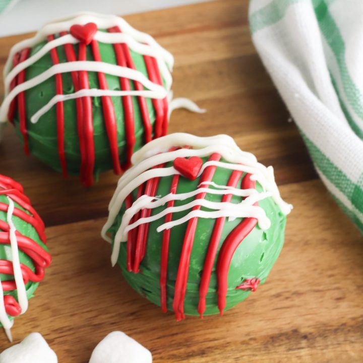 Grinch Inspired Hot Cocoa Bombs