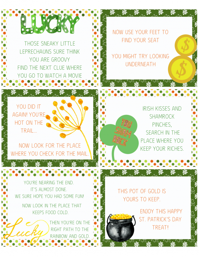 St. Patrick's Day Scavenger Hunt - Free Printable - {Not Quite} Susie ...
