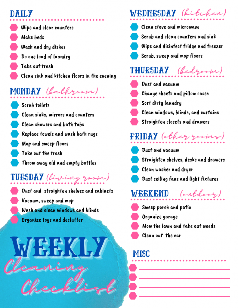Free Printable Deep Cleaning Checklist - Not Quite Susie Homemaker