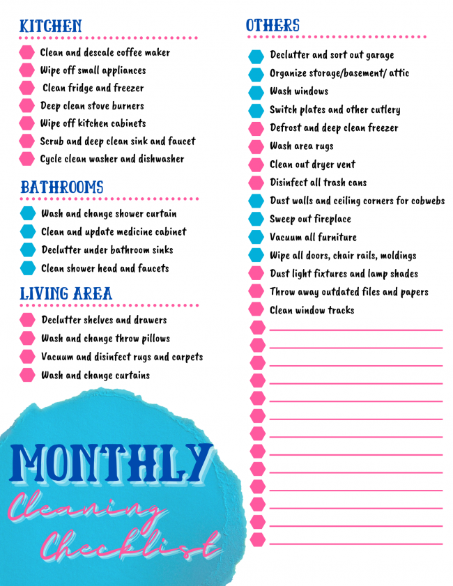 Free Printable Deep Cleaning Checklist - {Not Quite} Susie Homemaker