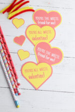 Free Printable Classroom Valentine's Day Cards - Pencil Valentines ...