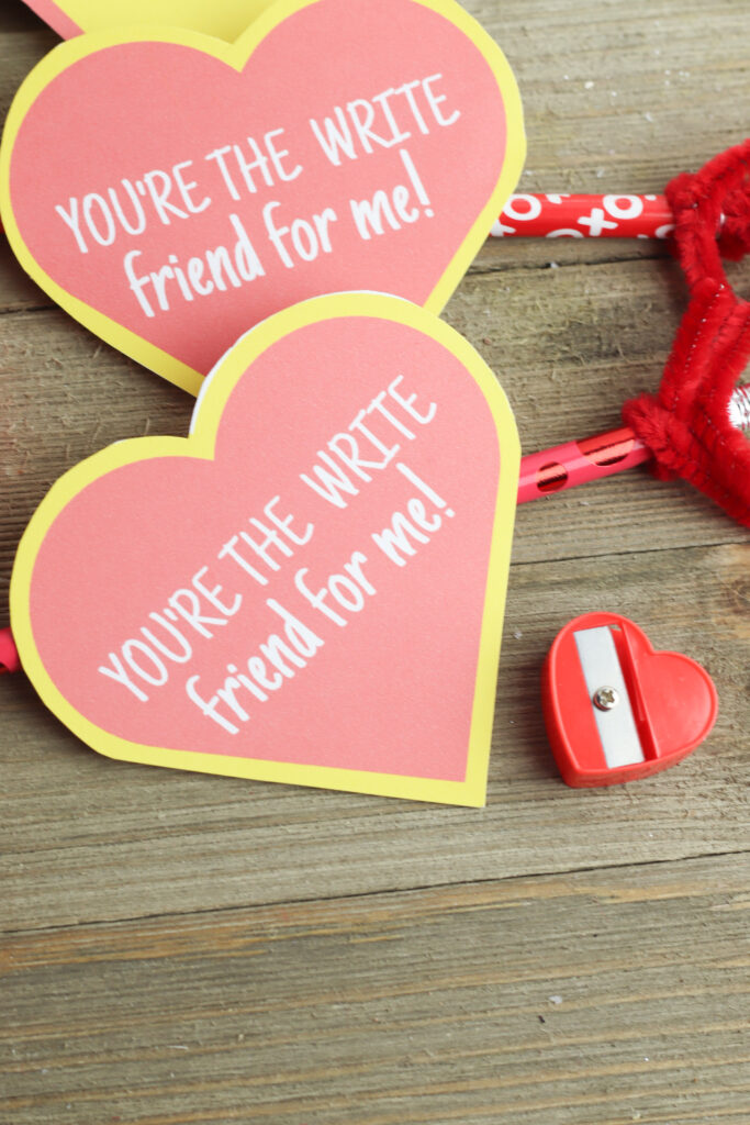 Free Printable Heart Valentine Cards To Give With Pencils » A Home