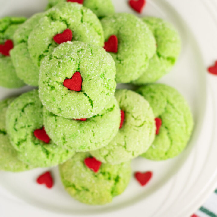 Grinch Crinkle Cookies