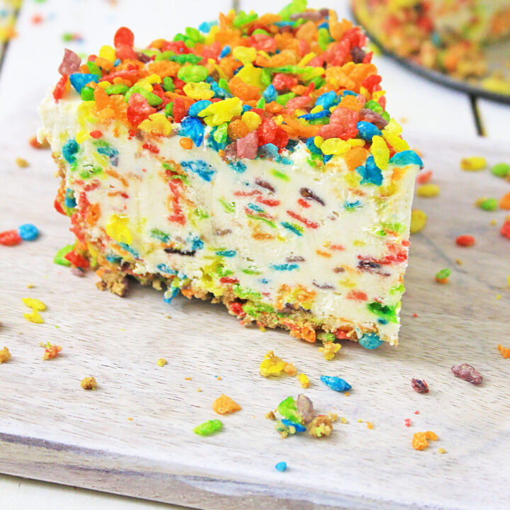 No Bake Fruity Pebbles Cheesecake
