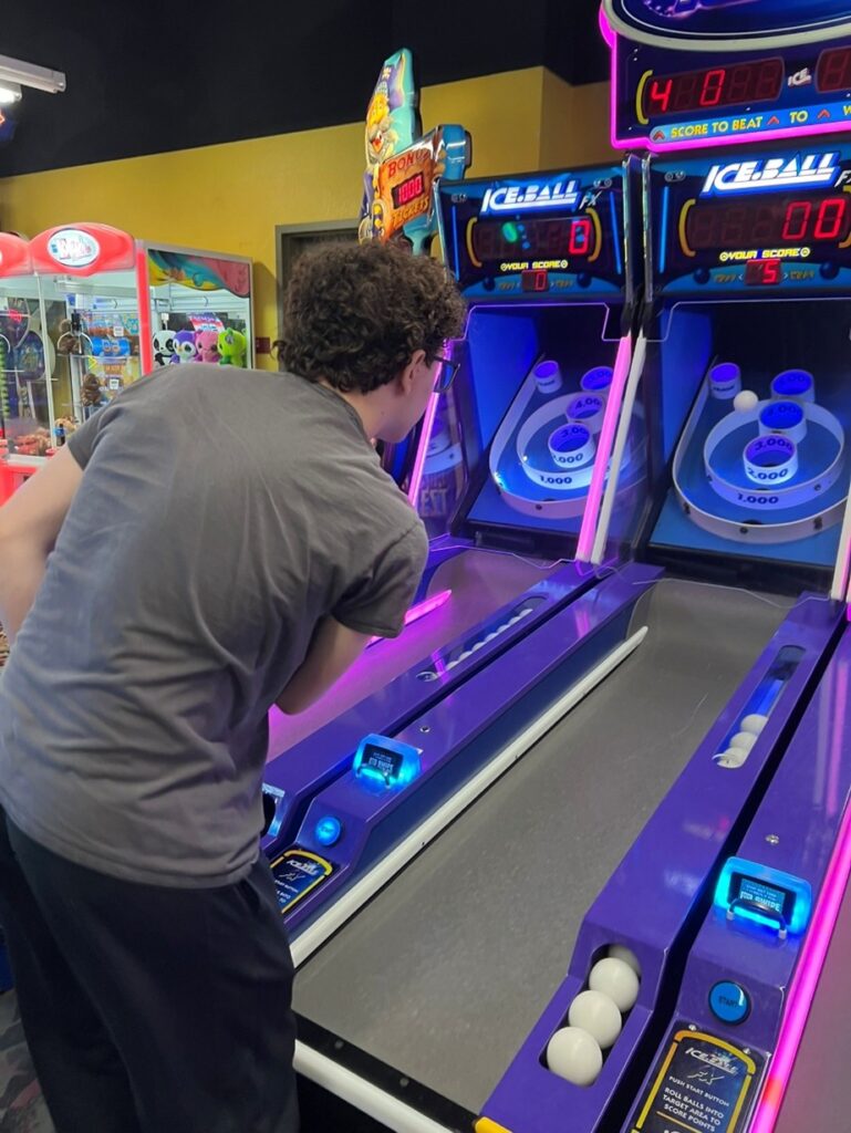 Teen at the Great Wolf Lodge arcade